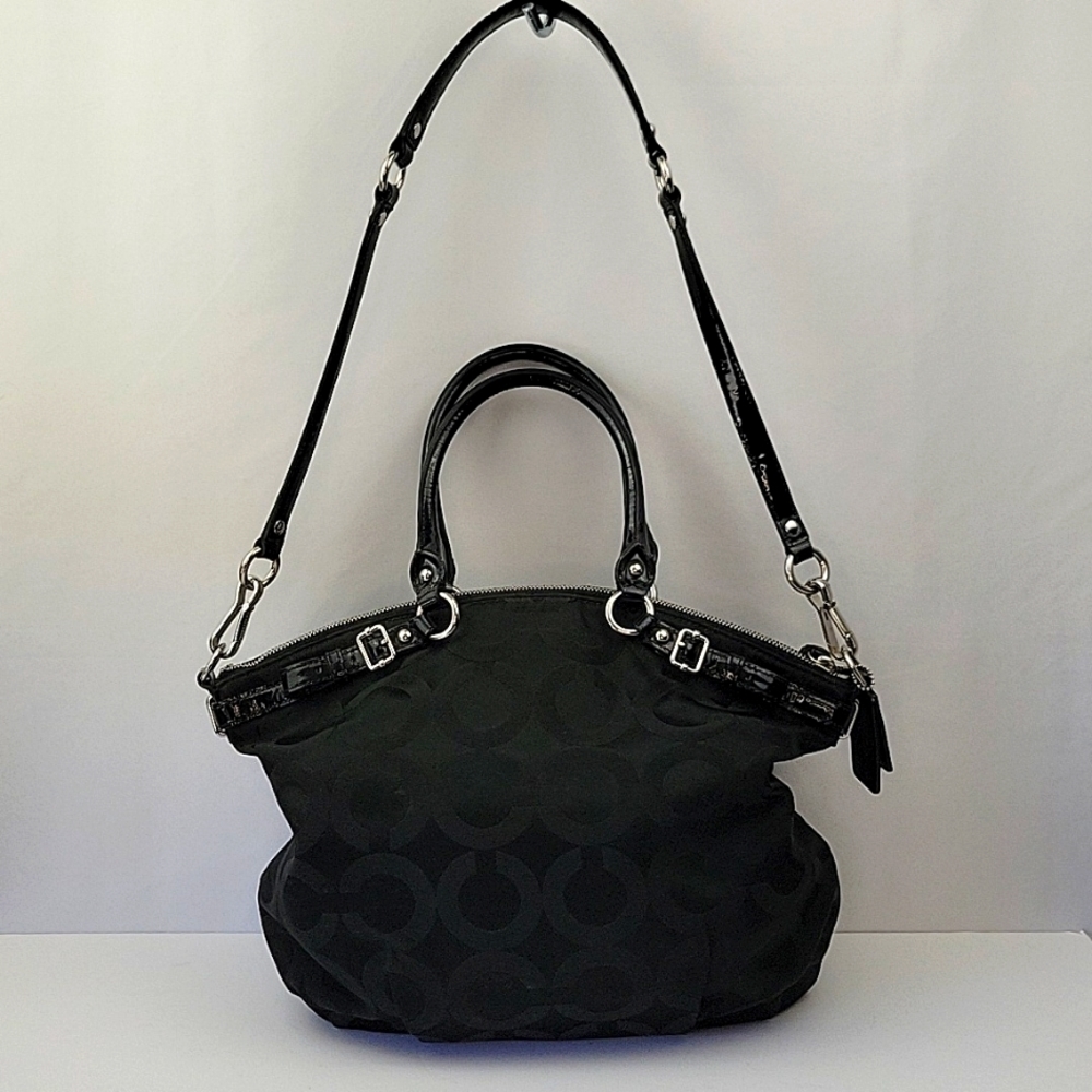 Coach Madison Op Art Lindsay Satchel Black F1173-18649 - Picture 5 of 16